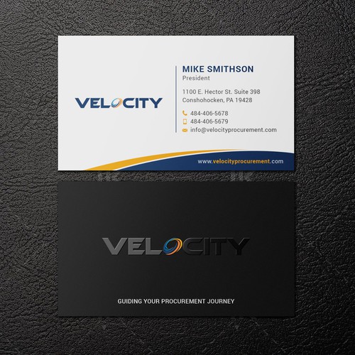 Velocity Procurement - Logo Rebranding - Business Card Design Design by IK_Designs