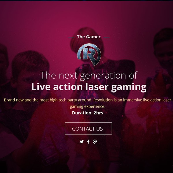 kids party landing page