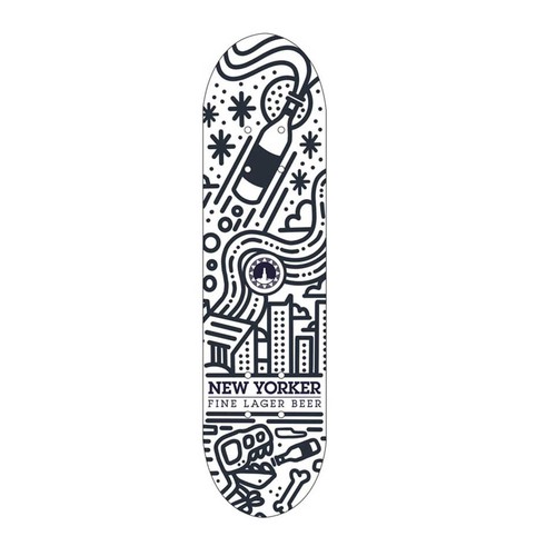 Eye-catching illustration for New Yorker Beer Skateboard デザイン by Rob S.