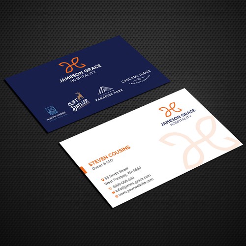 Create a modern and clean business card for a parent company with 4 subsidiaries Design by VIVID_Design.