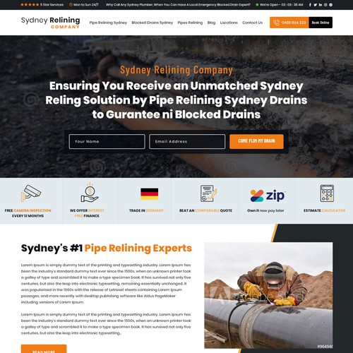 ⭐ SYDNEY PLUMBING COMPANY NEEDING FRESH NEW WEBSITE Design by Ananya Roy