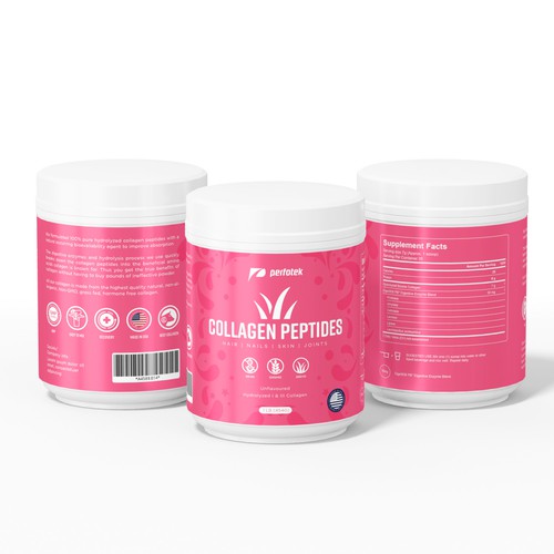 Packaging label for Collagen Peptides jar Design by CUPEDIUM