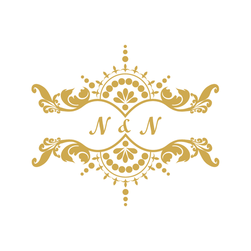 Wedding monogram logo for neel & nidhi's wedding