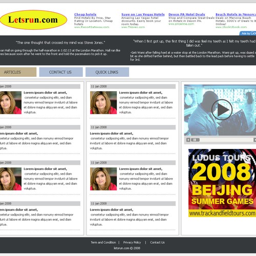 LetsRun.com Homepage Re-Design/Cleanup Diseño de slopjepit