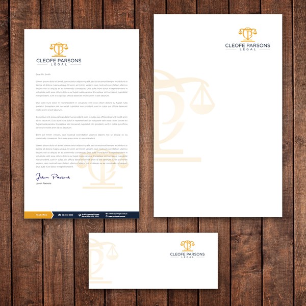 Legal letter head and envelope
