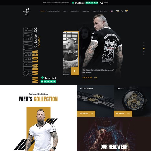 Mi vida loca Streetwear webdesign productpage and homepage Design by AKDCreative