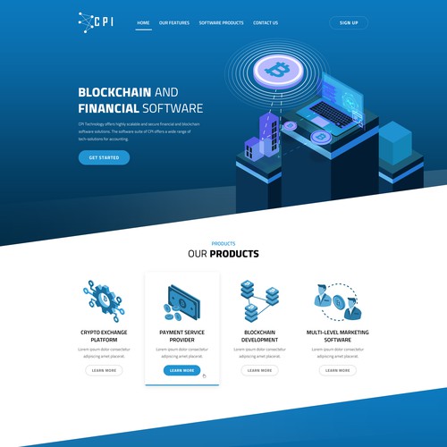 Website for software and marketing company with huge experience in crypto and finance Ontwerp door OMGuys™