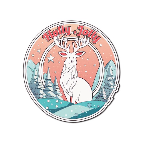 Design A Sticker That Embraces The Season and Promotes Peace デザイン by kakon's Illustration