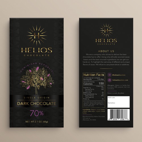 Design di Design chocolate bar packaging for a Premium bean to bar Chocolate business di O!shine-design