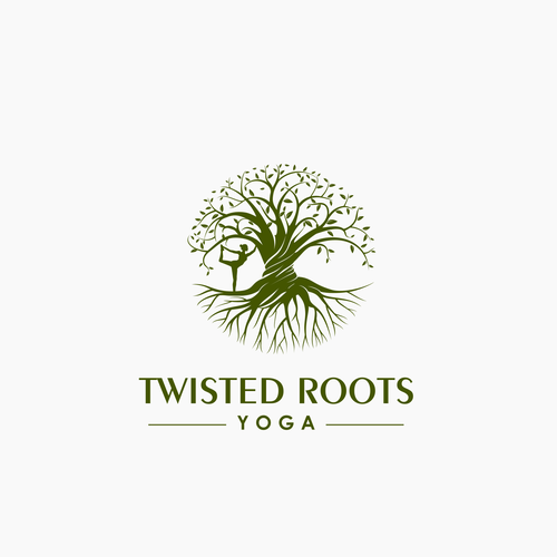 Tree and Yoga Logo Design for Twisted Roots Yoga | Logo design contest