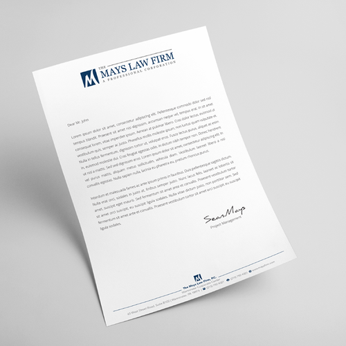 Letterhead for a Suburban Law Firm | Stationery contest