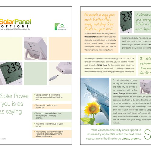 Solar Panel Options Brochure Design Design by Paul.M.W