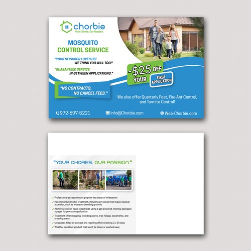 Chorbie Mosquito Control Postcard Design by Graph Webs