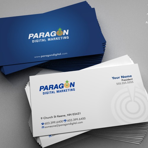 Cool new Biz Cards, Stationary and PowerPoint Template for Paragon Digital Marketing Design by DesignsTRIBE