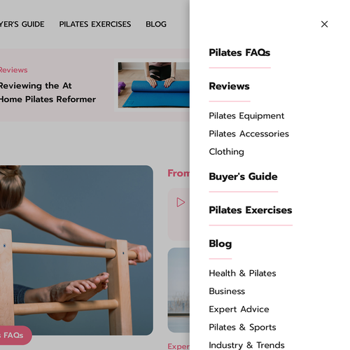 An attention-grabbing website for lovers of pilates, Web page design  contest