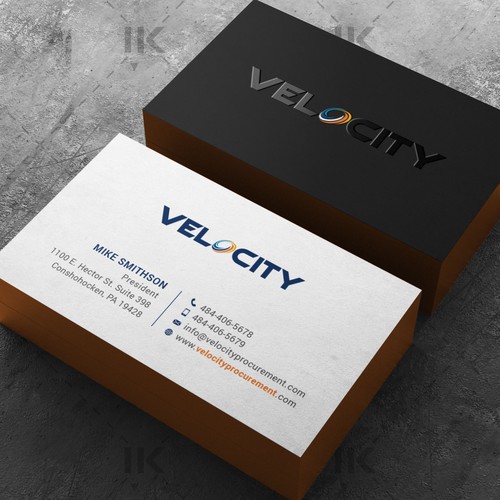 Velocity Procurement - Logo Rebranding - Business Card Design Design by IK_Designs