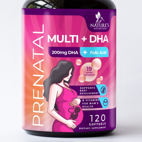 Prenatal Vitamins Label Design needed for Nature's Nutrition Réalisé par R O S H I N