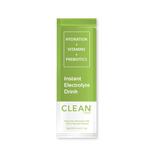 CLEAN Cause Hydration Stick Packets Design by DSB Graphic Design