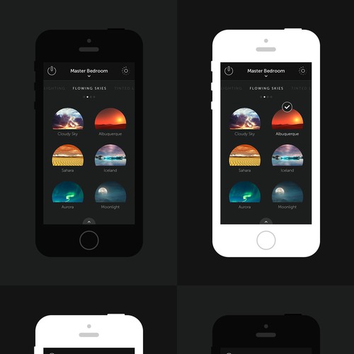 Create an cool, fluid, engaging lighting control app for OnSwitch Lighting Experiences. Design by IngeniousThoughts