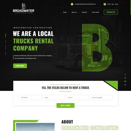 Trucking redesign of website Design by Webwooter™