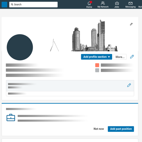 Linkedin Skyline Banner B&W Design by phategy