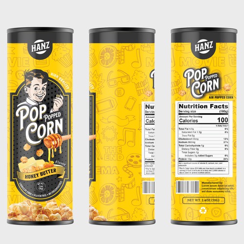 Premium Quality Popped Pop Corn Packaging Design von Davi Giolo ★