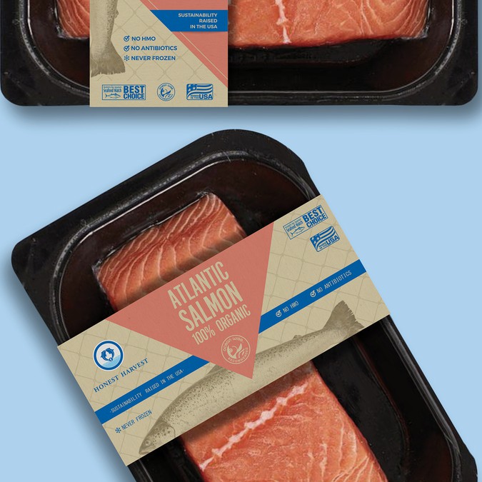 Salmon Filet Packaging for Sustainable 100 Organic Salmon Product