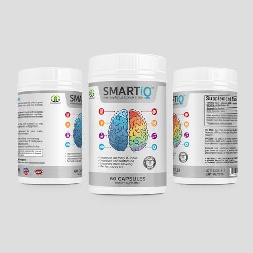 Brain Supplement Label Design Design réalisé par DesignSBS