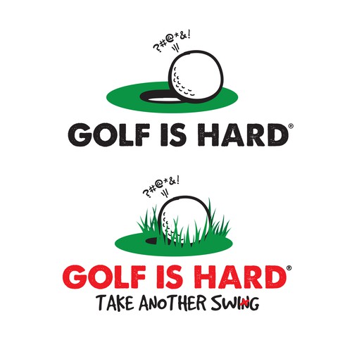 Create a T-Shirt design for fun and unique shirts - catchy slogan - Golf is hard® Design by OrangeCrush