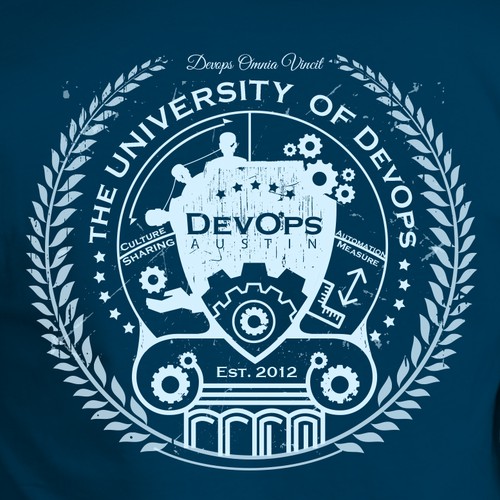 University themed shirt for DevOps Days Austin Diseño de The Dreamer Designs