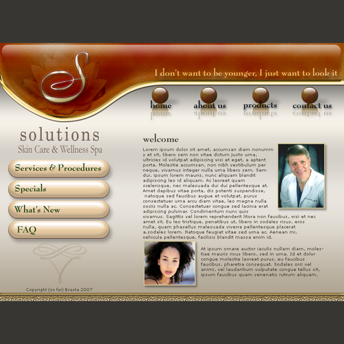 Website for Skin Care Company $225 Design by brasta