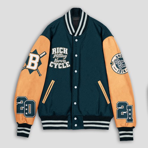 Varsity Jacket for a streetwear urban style brand Design by AYASANAS