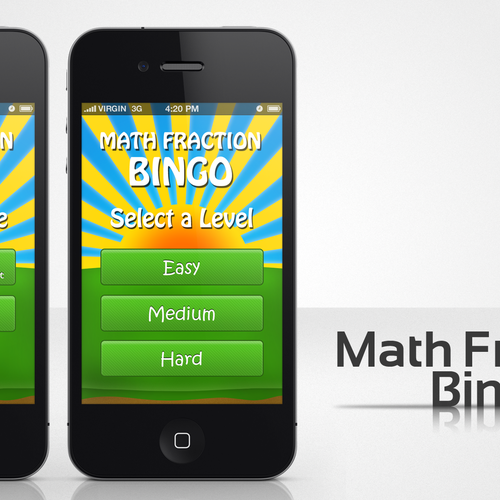 Help Math Fraction Bingo with a new app design Diseño de Timothy :)