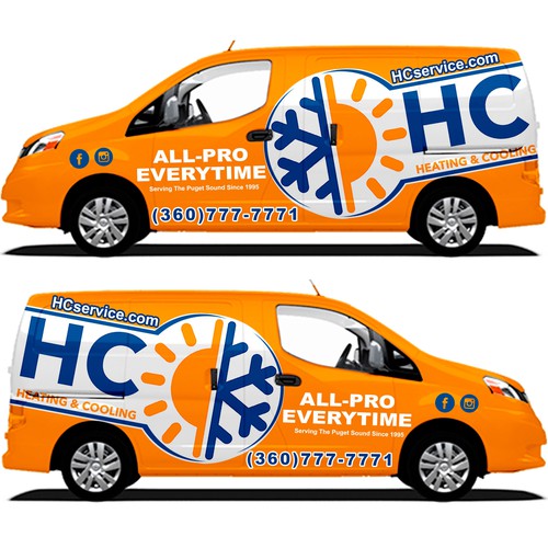 Design a Heating and Cooling Co Wrap in Orange Design by The Faisel