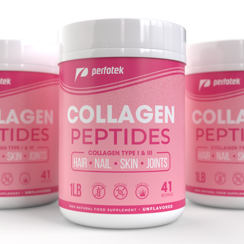 Packaging label for Collagen Peptides jar Design by Tamara.D