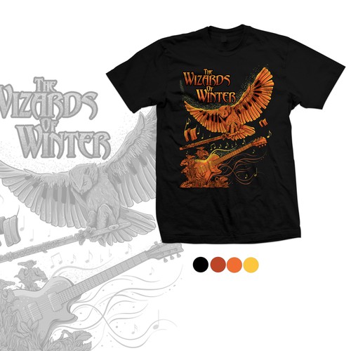 Design T-shirt for Holiday Rock Band :The Wizards of Winter" 2019 Tour