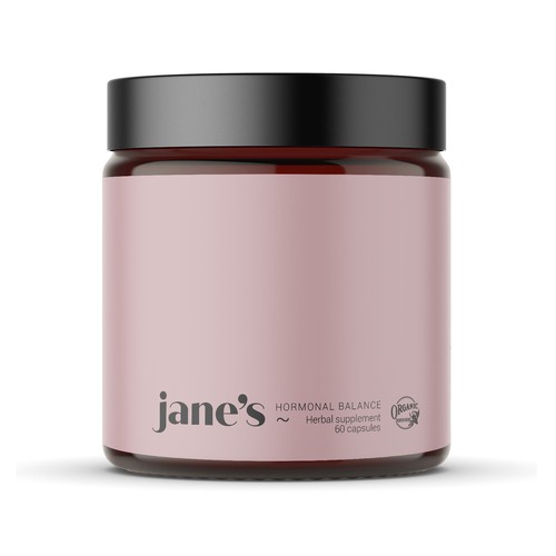 Minimal supplement label design Design by Krasi Miletieva