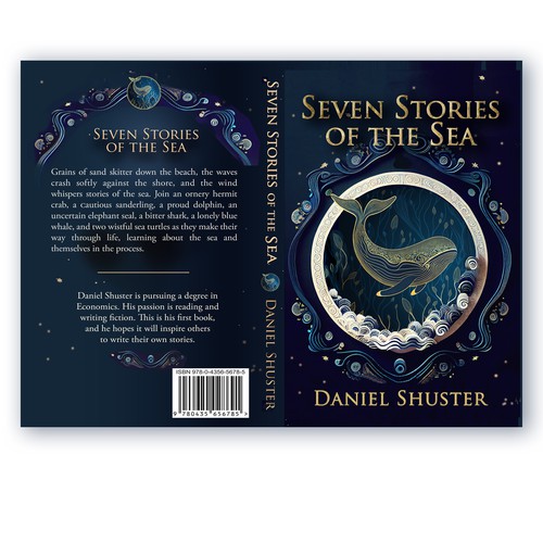 Design a whimsical storybook cover for a collection of fables about sea creatures Design by Kristin Designs