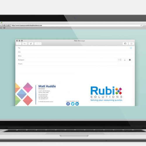 Design Cool Email Signatures for Rubix Solutions Signage contest