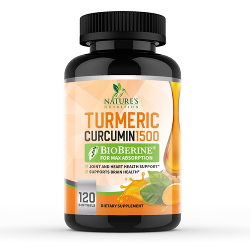 Nature's Nutrition - Needs a Colorful Turmeric Product Label Design by EffieK