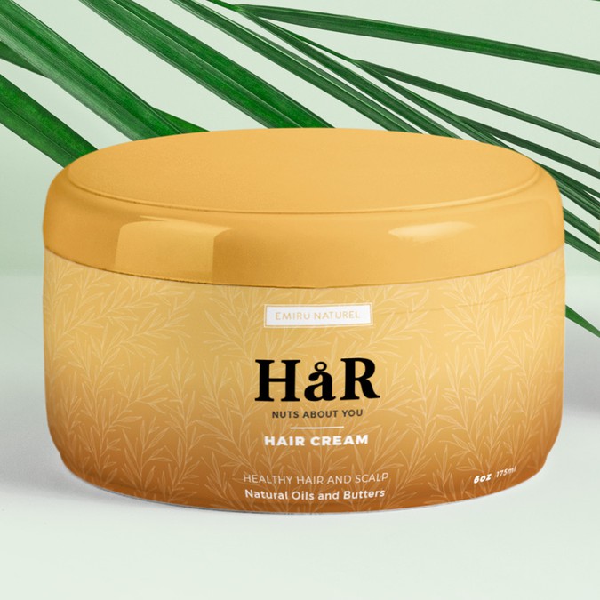 Har Naturel Logo Label Packaging For Hair Cream Product Label