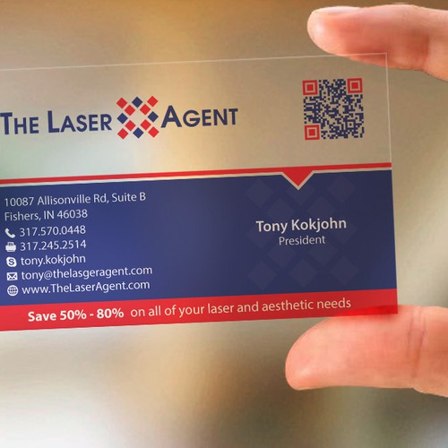 Create a modern, memorable business card for The Laser Agent! Design by Tcmenk