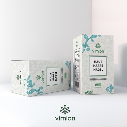 Packaging design for a German brand of high-quality food supplements Design by Francesca Macri