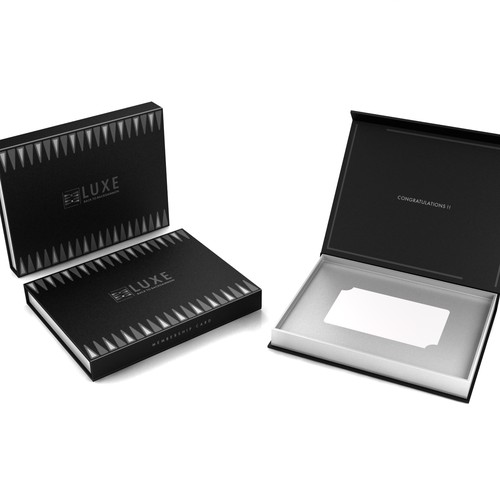 Design a box for all LUXE members cards. This card is recieved and used by all Luxe members. Design by buds78