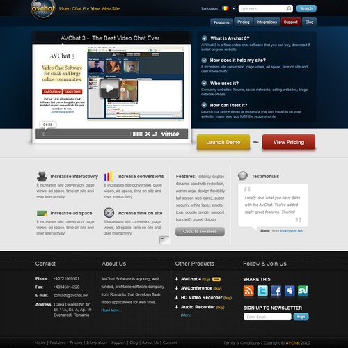 Awesome Website Design Needed For Video Chat Software Web Page Design Contest 99designs