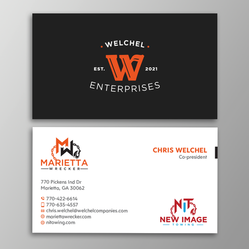 Powerful business card for large towing enterprise Design by Design sp