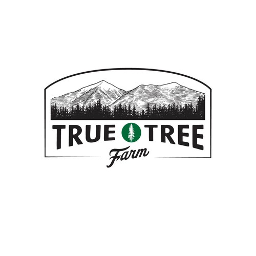 Organic logo for high elevation tree farm in Arizona. Design by indra kh