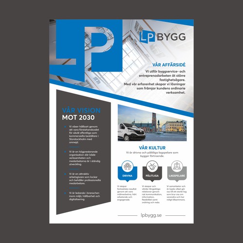 "Byggfirma, ny vision och värdegrund." winning Other design by save_me