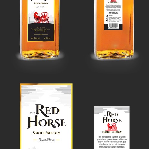 Red Horse Whiskey Label Design Product label contest