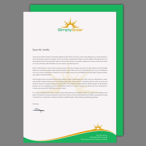 "Renewable Energy Company Letterhead" Design by chandrayaan.creative